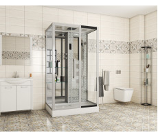 Душевая кабина Niagara Luxe NG-7713WR (820x1200х2150) низкий поддон стенки БЕЛЫЕ 