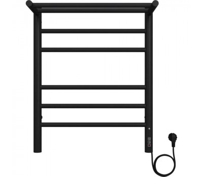 Полотенцесушитель электрический с полкой Terminus Аврора П6 45х60 КС 905, черный матовый 