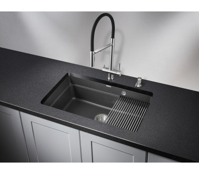 Кухонная мойка GRANULA KS-7303U, ЧЁРНЫЙ  кварц 