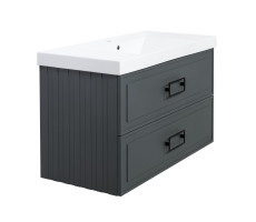 Тумба под раковину подвесная La Fenice Cubo TWIN FNC-01-CUB-G-100-2, серо-зеленая  Тумба под раковину подвесная La Fenice Cubo TWIN FNC-01-CUB-G-100-2, серо-зеленая