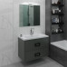 Тумба под раковину La Fenice Cubo Grigio twin 100 см, серая матовая FNC-01-CUB-G-100-2 