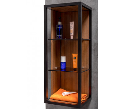 Пенал Armadi Art LOFT низкий dark wood, полки стекло 895-D 