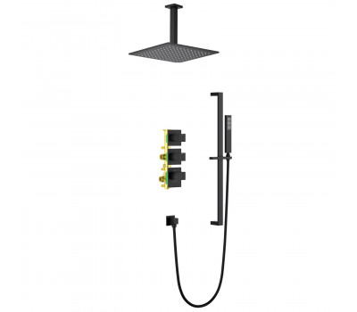 Душевая система встроенная с термостатом Timo Selene черный SX-2229/03SM черный матовый Душевая система встроенная с термостатом Timo Selene черный SX-2229/03SM черный матовый