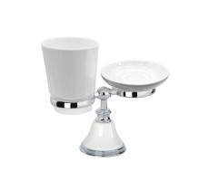 Настольный держатель с мыльницей и стаканом TW collection HARMONY TWHA141bi/cr Хром 