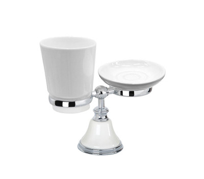 Настольный держатель с мыльницей и стаканом TW collection HARMONY TWHA141bi/cr Хром 