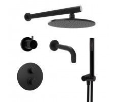 Комплект на 3 потребителя с термостатом Cox PAINI, для ванны/душа, черный брашированный PVD 78PZSET36911THSHBATH 