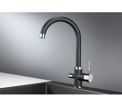 Смеситель для кухни GRANULA 2168, ЧЁРНЫЙ 