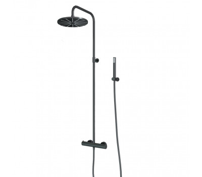 Душевая система PAINI Cox 250 мм, с термостатом, черный брашированный PVD (PZ) 78PZ689TH 