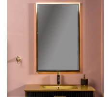 Зеркало Armadi ArtMONACO с подсветкой 70х110см глянец черная+золото 566-BG 