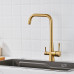 Смеситель для кухни с подключением фильтра Shevanik S528G, золотой сатин