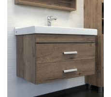 Тумба-умывальник Comforty Никосия 80П дуб темный с раковиной Fest 80 00-00008856 