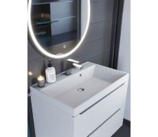 Раковина для ванной 70 см, Uperwood Classic Quartz, кварцевая, белая матовая, жасмин 291030003 Раковина для ванной 70 см, Uperwood Classic Quartz, кварцевая, белая матовая, жасмин 291030003