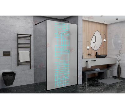 Душевая перегородка AvaCan LB 110 MT черный 