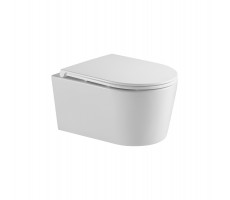 Унитаз подвесной безободковый торнадо DQ Schille сиденье микролифт, белый DT1466516 