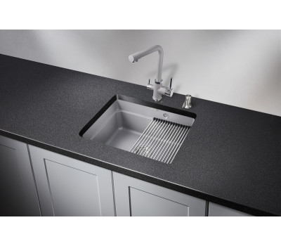 Кухонная мойка GRANULA KS-5501U, АЛЮМИНИУМ, кварц 
