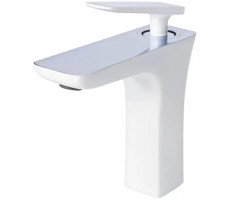 Смеситель для раковины Grocenberg GB1001NWC, белый/хром 