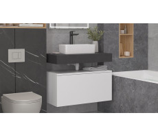 Тумба подвесная Velvex Unit 80, выс. 40, выдв. ящик, внутр. ящик, белый матовый tp.UNI.80.2Y белый матовый  