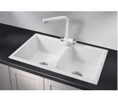 Кухонная мойка GRANULA 8101, АРКТИК (БЕЛЫЙ), кварц 
