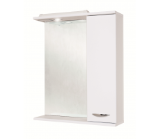 Шкаф-зеркало Onika Ника 60 белый, правый, с подсветкой 206016 