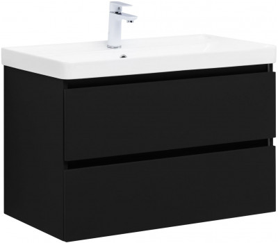 Тумба с раковиной Aquanet Вега 2.0 80 2 ящ. цв.черный (раковина Ирис) 00344747 Тумба с раковиной Aquanet Вега 2.0 80 2 ящ. цв.черный (раковина Ирис) 00344747