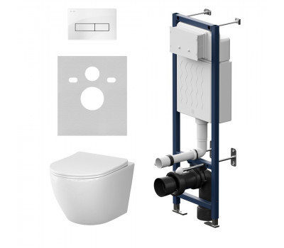 Инсталляция ErgoFit с подвесным унитазом AquaSpin 2.0 и клавишей AM.PM Like IS110301.801901 Белый Глянцевое 