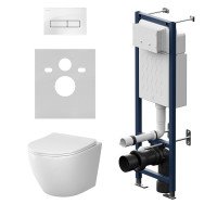 Инсталляция ErgoFit с подвесным унитазом AquaSpin 2.0 и клавишей AM.PM Like IS110301.801901 Белый Глянцевое 