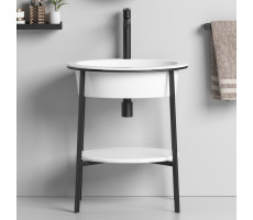 Консоль с керамической раковиной ABBER Bequem AC2131MW белый матовый Консоль с керамической раковиной ABBER Bequem AC2131MW белый матовый