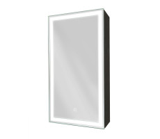 Зеркало-шкаф CONTINENT Mirror Box black Led 350х650 левый МВК063 