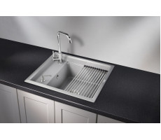 Кухонная мойка GRANULA KS-6004, АЛЮМИНИУМ, кварц 