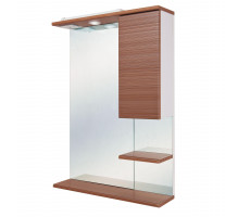 Шкаф-зеркало Onika Элита 60, штрокс коричневый, правый, с подсветкой 206024 