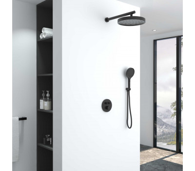 Душевой комплект Vincea Inspire VSFW-3I22MT2MB встраиваемый, термостатический, двухрежимный, черный Душевой комплект Vincea Inspire VSFW-3I22MT2MB встраиваемый, термостатический, двухрежимный, черный