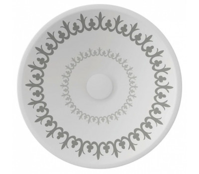 Раковина ISVEA SistemaY Soft накладная ШГВ 450*450*120 отверстия для смесителя отсутствуют цвет белая с декором 10SY66045-CML 