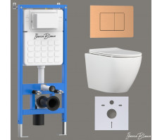 Комплект 3в1 IBERICA BLANCA инсталляция SILENCIO, унитаз BILBAO ALTO белый, кнопка смыва INOX-C розовое золото матовое (IB001.BLA.234.1172) Комплект 3в1 IBERICA BLANCA инсталляция SILENCIO, унитаз BILBAO ALTO белый, кнопка смыва INOX-C розовое золото матовое (IB001.BLA.234.1172)