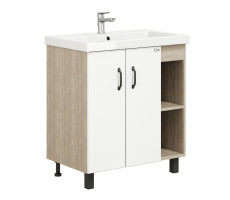 Тумба Onika Тимбер 70 напольная, белая мат./дуб сонома (ум. Фостер 70) 107056 Тумба Onika Тимбер 70 напольная, белая мат./дуб сонома (ум. Фостер 70) 107056