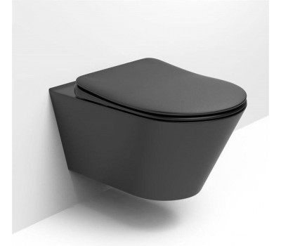 Унитаз без сиденья, подвесной L3WBlack AVVA Logan с Rimless, черный 288926 Унитаз без сиденья, подвесной L3WBlack AVVA Logan с Rimless, черный 288926