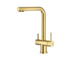 Смеситель Splenka для кухни с подключением к фильтру питьевой воды S70.61.03 золотой сатин Смеситель Splenka для кухни с подключением к фильтру питьевой воды S70.61.03 золотой сатин