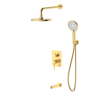 Душевая система для ванны и душа DQ Bonn встраиваемая с изливом мат.золото DA1705607 Душевая система для ванны и душа DQ Bonn встраиваемая с изливом мат.золото DA1705607