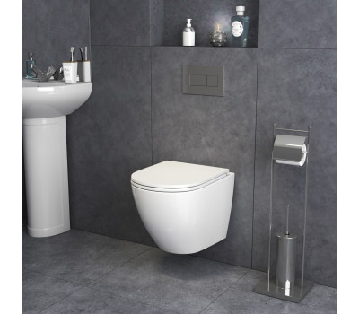 Унитаз подвесной безободковый Grossman GR-4455SQ слив торнадо, микролифт Унитаз подвесной безободковый Grossman GR-4455SQ слив торнадо, микролифт