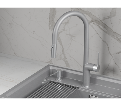 Смеситель для кухни GRANULA 9010, АЛЮМИНИУМ 