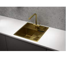 Кухонная мойка GRANULA KS-5051, ЗОЛОТО САТИН, стальная KITCHEN SPACE 