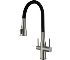 Смеситель для кухни с гибким изливом и подключением фильтра GAPPO G4399-65, сатин Смеситель для кухни с гибким изливом и подключением фильтра GAPPO G4399-65, сатин