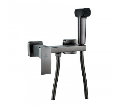 Гигиенический душ со смесителем Rose R1505T-1, оружейная сталь