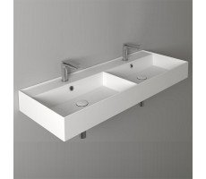Двойная раковина с 2 отверстиями под смеситель 121х46см SIMAS Agile AG121D bi*2 Белый 
