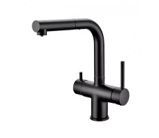 Смеситель для кухни с выдвижным изливом Grocenberg GB4097BL, черный 