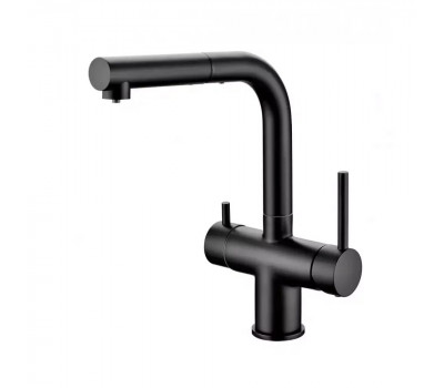 Смеситель для кухни с выдвижным изливом Grocenberg GB4097BL, черный Смеситель для кухни с выдвижным изливом Grocenberg GB4097BL, черный