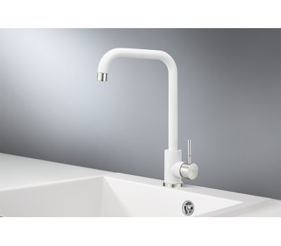 Смеситель для кухни GRANULA ST-4033, БЕЛЫЙ СМЕСИТЕЛЬ КУХОННЫЙ 