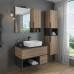 Тумба Comforty Штутгарт-90 дуб тёмно-коричневый с черной столешницей c раковиной T-Y9378