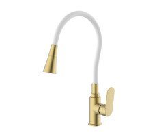 Смеситель Splenka для кухни с гибким изливом S41.43.03 золотой сатин Смеситель Splenka для кухни с гибким изливом S41.43.03 золотой сатин