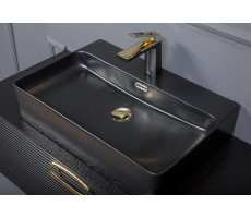 Раковина керамика прямоугольная под смеситель Черная Armadi Art VALLESSI 875 Раковина керамика прямоугольная под смеситель Черная Armadi Art VALLESSI 875