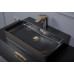 Раковина керамика прямоугольная под смеситель Черная Armadi Art VALLESSI 875 